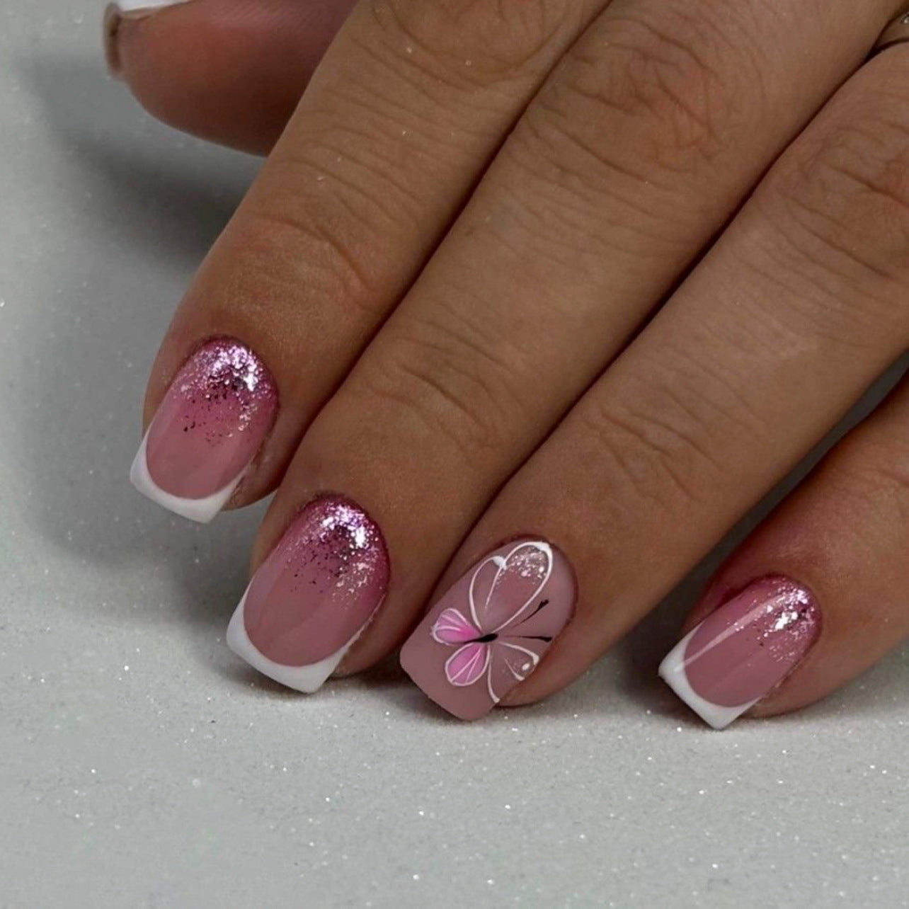 Nude Fake Nails Set 10 Pieces