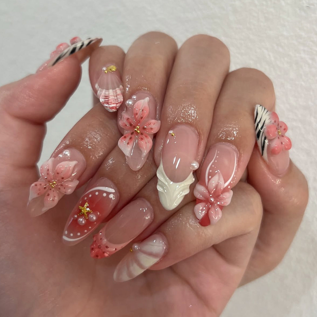 Holographic Fake Nails Set 10 Pieces