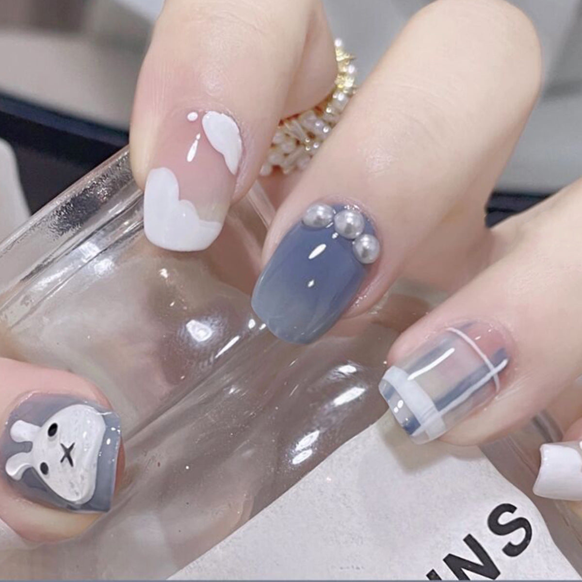Handcrafted Bridal Nail Set 10 Pieces