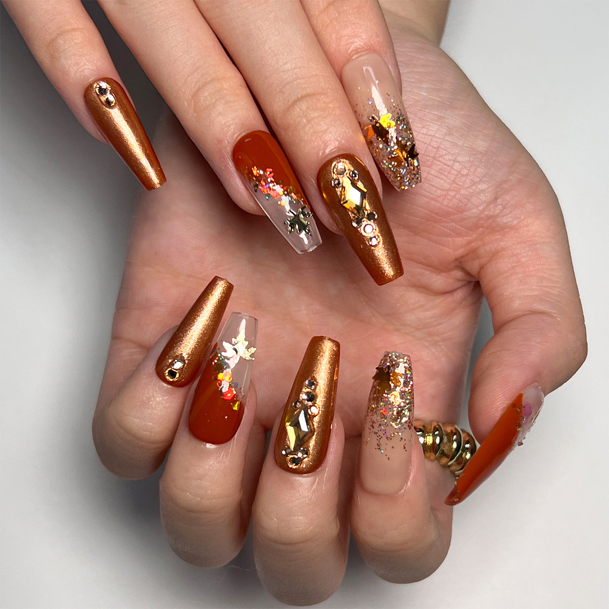 Nude Fake Nails Set 10 Pieces