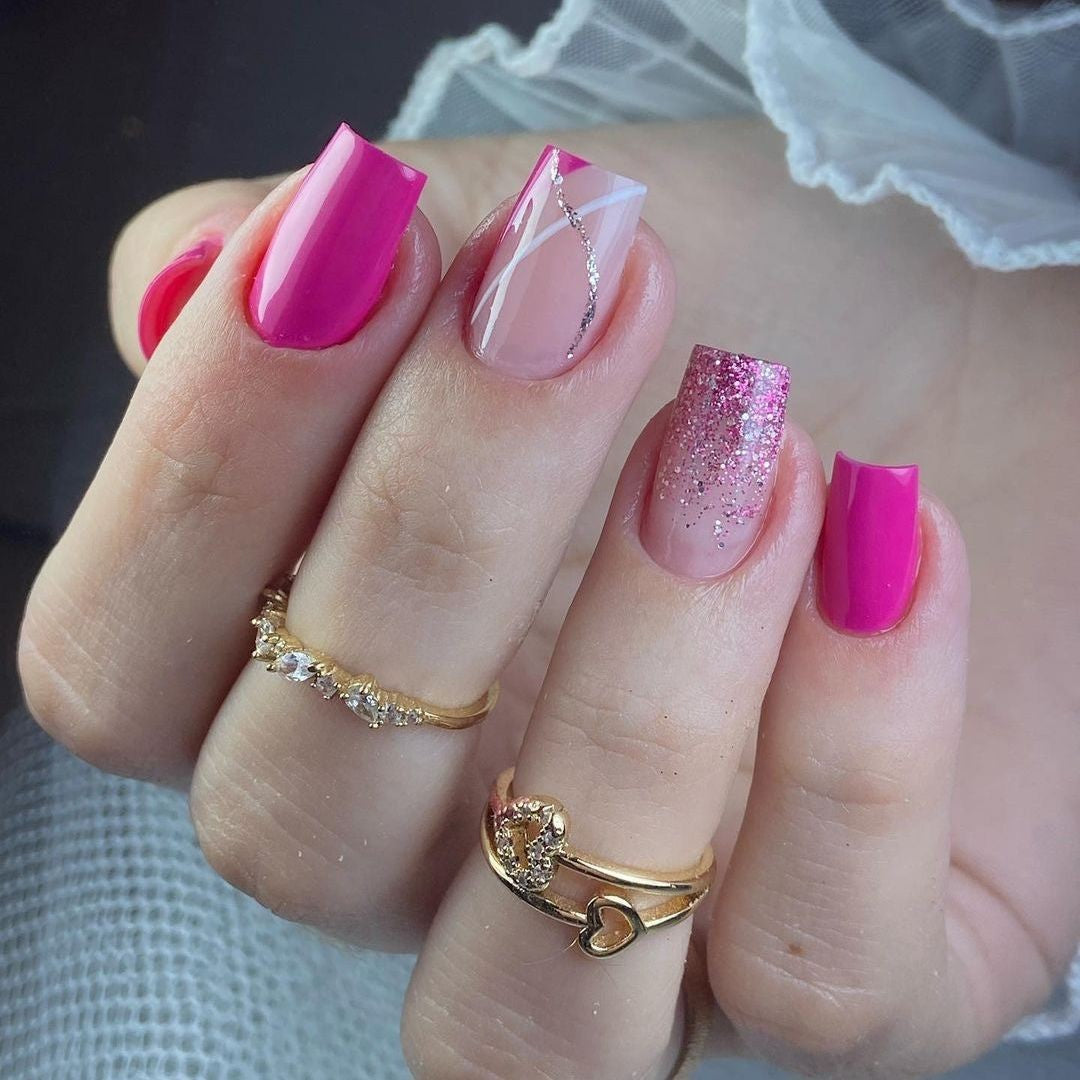 Handcrafted Holographic Nail Set 10 Pieces