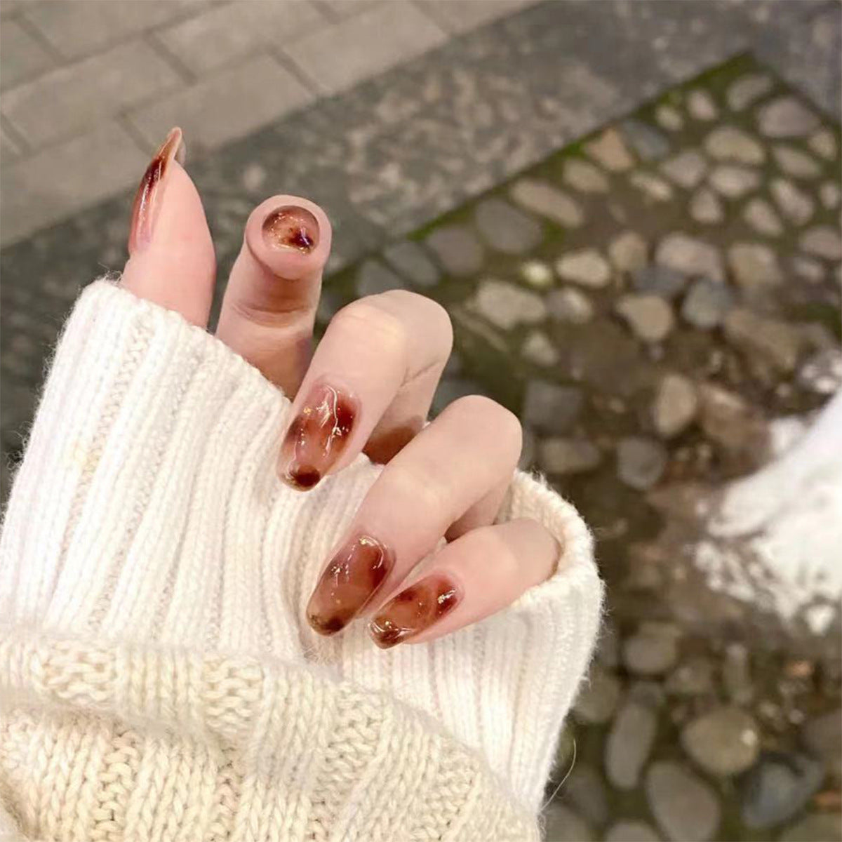 Nude Fake Nails Set 10 Pieces