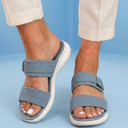 Orthopedic Canvas Sandals - Double Strap Buckle Design & Contoured Footbed