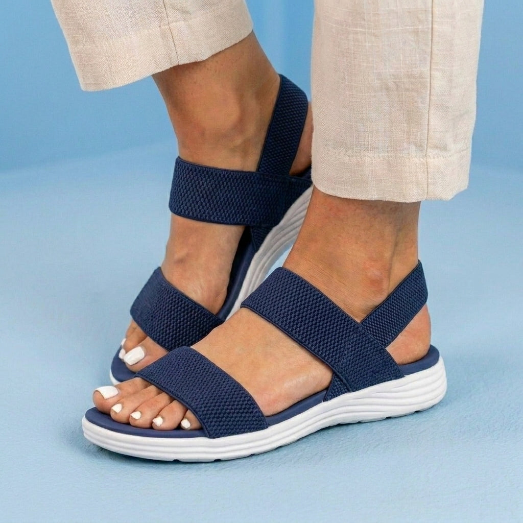 Orthopedic Mesh Sport Rocker Sandals - Slip-On Elastic Straps