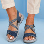 Orthopedic Woven Sandals - Braided Strappy Design & Textured Multi-Band Support