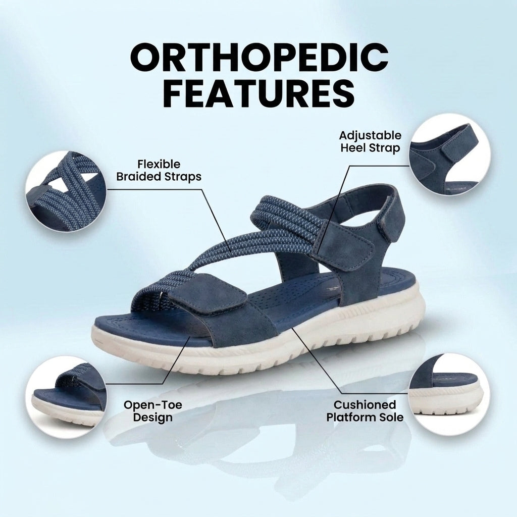 Orthopedic Elastic Sport Sandals - Dual-Strap Buckle Design