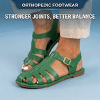 Orthopedic Leather Fisherman Sandals - Multi-Strap Buckle Closure