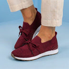 Orthopedic Mesh Athletic Sneakers - Breathable Knit Upper & Suede Panel Accents