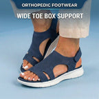 Orthopedic Knit Platform Sandals - Cutout Design & Slingback Strap