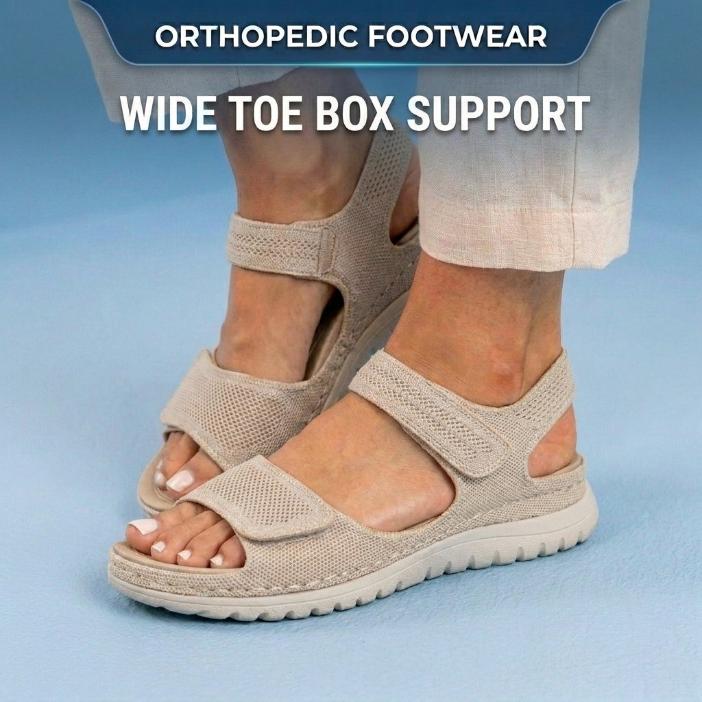 Orthopedic Mesh Sandals - Dual Strap Design & Textured Slip-Resistant Sole