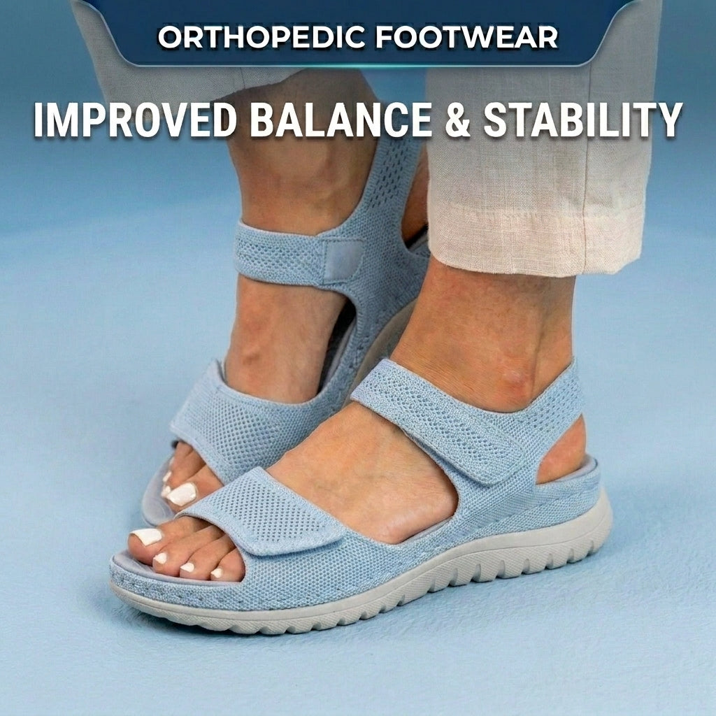 Orthopedic Mesh Sandals - Dual Strap Design & Textured Slip-Resistant Sole