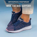 Orthopedic Mesh Running Sneakers - Breathable Knit Pattern & Contrast Trim