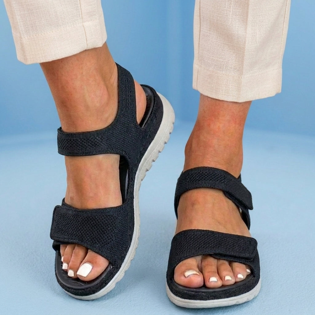 Orthopedic Mesh Sandals - Dual Strap Design & Textured Slip-Resistant Sole