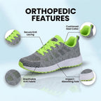 Orthopedic Mesh Running Sneakers - Breathable Knit Pattern & Contrast Trim