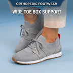 Orthopedic Mesh Athletic Sneakers - Breathable Knit Upper & Suede Panel Accents