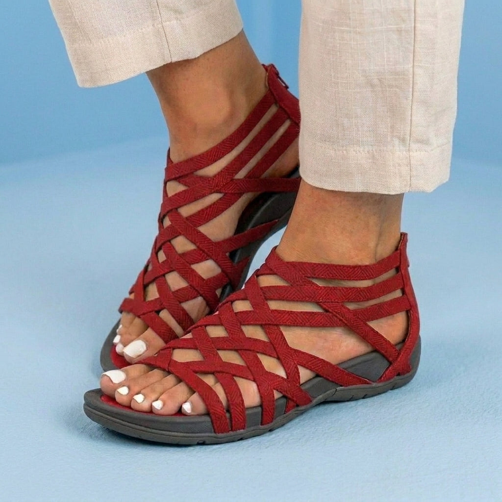 Orthopedic Gladiator Sandals - Multi-Strap Ankle Design